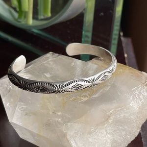 Alvin Toadacheene Stamped Sterling Cuff